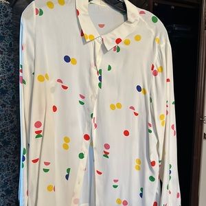 Polka dot blouse from Anthropologie